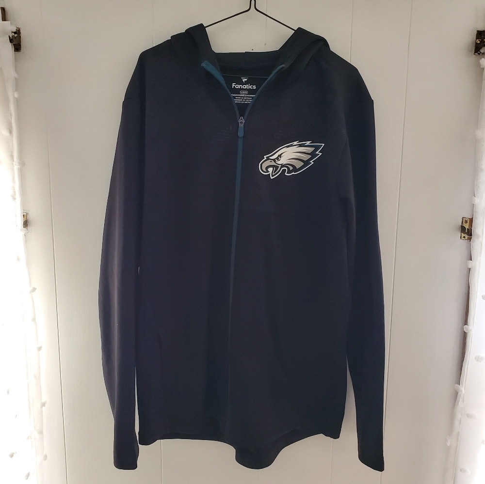 Philadelphia Eagles Fanatics Black Mens Full Zip Hooded Jacket Large Patterned